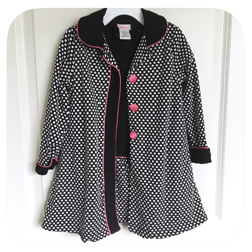 💗Girls Two Piece Coat & Dress Outfit Set